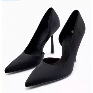 Zara Asymmetric fabric High-Heel Shoes size 10